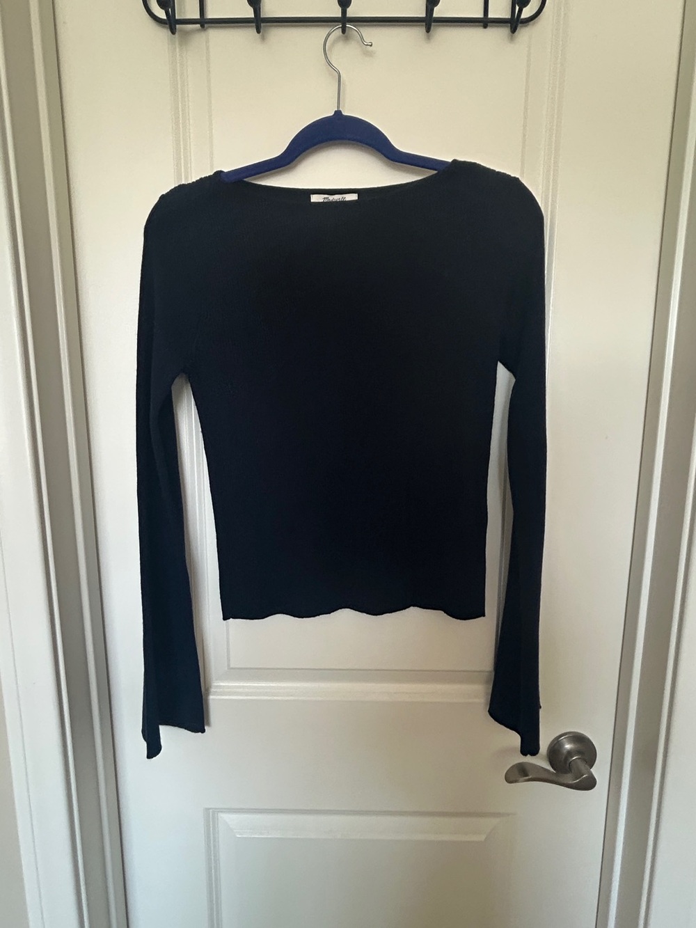 Madewell Flared-Sleeve Boatneck Sweater - Merino Wool-Silk Blend